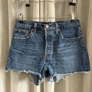 Levi's 501 Original Fit High Rise Women's Shorts Denim Blue size W29